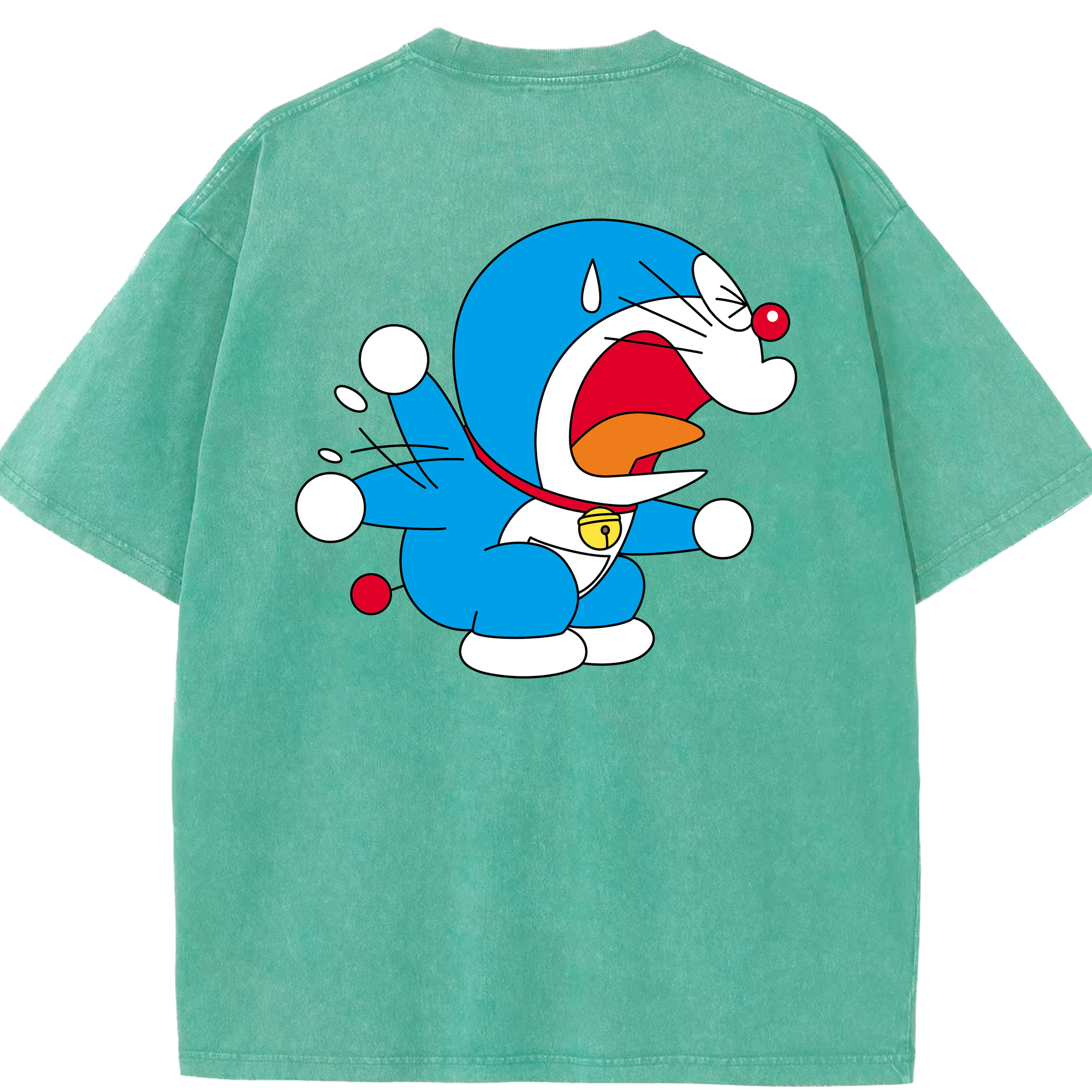 （画像用） ドラえもん Doraemon 綿100% ヴィンテージ風 半袖Tシャツ（背面プリント）